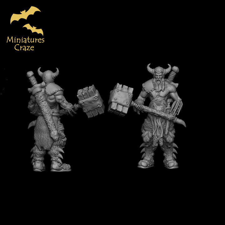 3D Printable Berserk with Hammer by MiniaturesCraze