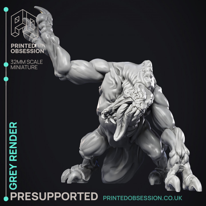 Grey Render - Large Creature - PRESUPPORTED - 32mm Scale image