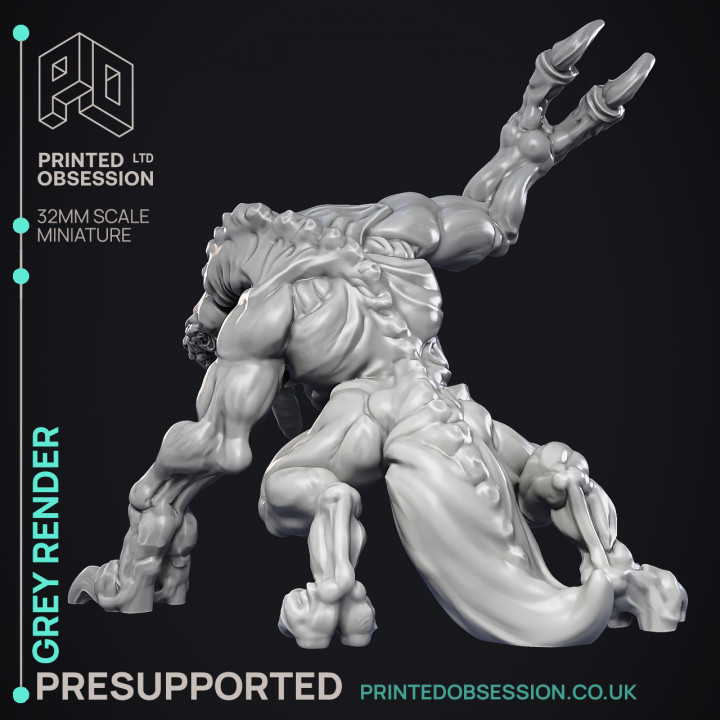 Grey Render - Large Creature - PRESUPPORTED - 32mm Scale image