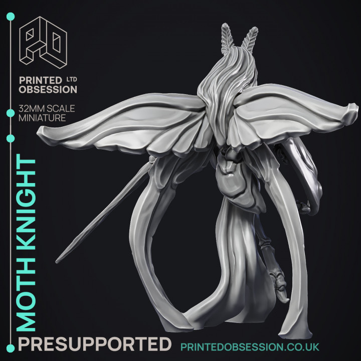 Moth Knight - Medium Fighter - PRESUPPORTED - 32mm Scale image
