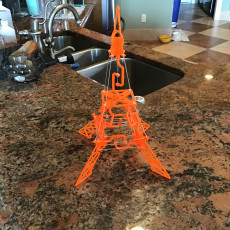 Picture of print of The Impossible Eiffel Tower - fully 3D printed tensegrity structure in a gift card format