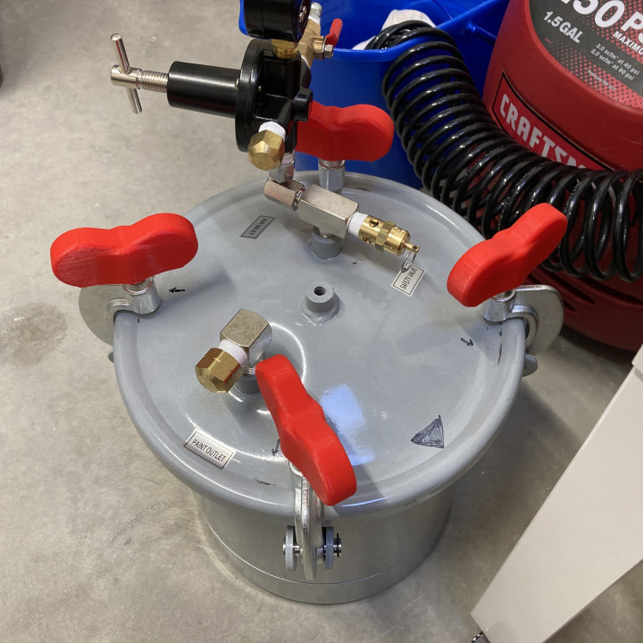 3D Print of Harbor Freight pressure pot handle upgrade by TheGreenTea