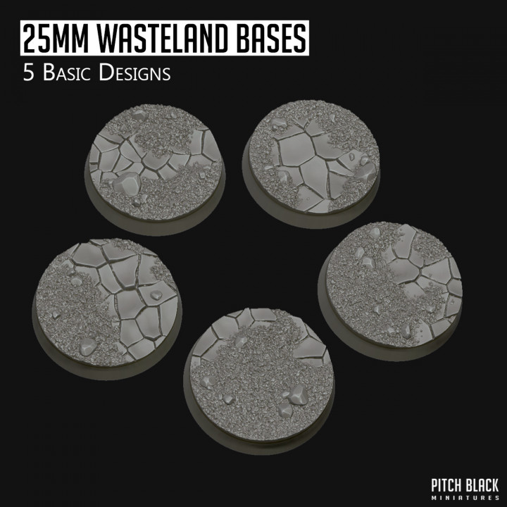 25mm Wasteland Bases - Basic image