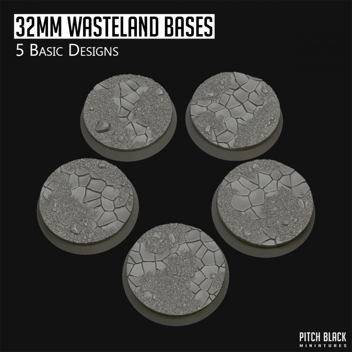 32mm Wasteland Bases - Basic image
