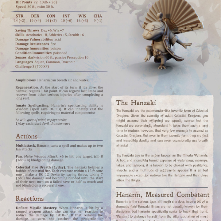 Hanarin, Hanzaki Salamander Ninja (Fan) (Pre-Supported) image