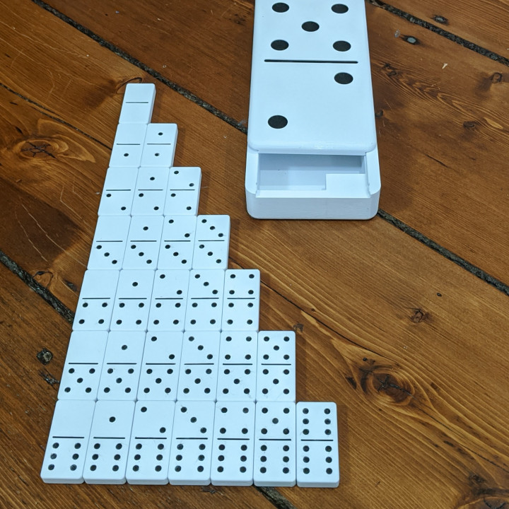 3D Printed Dominoes Set with Large Domino Carrying Case image