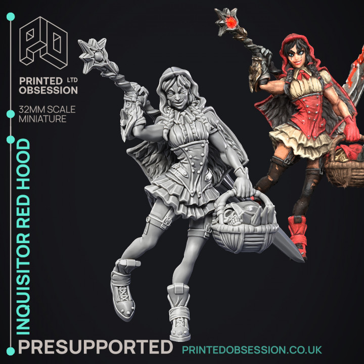 Red hood - Iron Inquisitor- 4 Models - PRESUPPORTED - 32mm Scale image