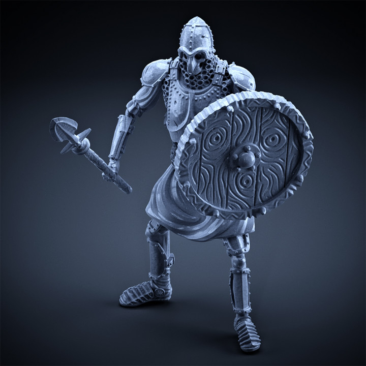 Skeleton - Heavy Infantry - Spear + Round Shield - Idle Pose image