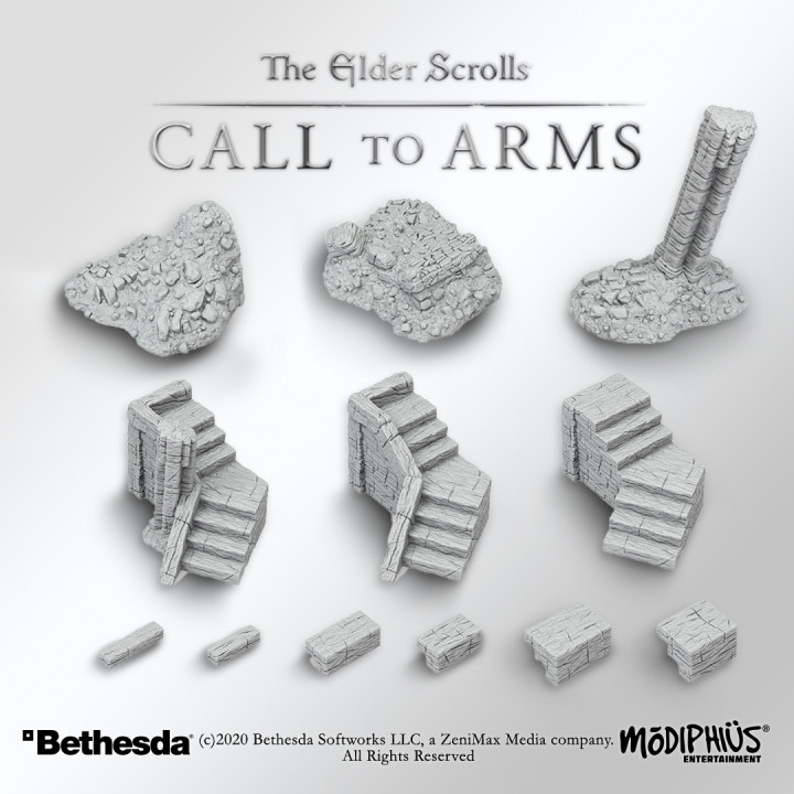 Fort Stairs and Rubble Terrain Set - Elder Scrolls: Call to Arms image