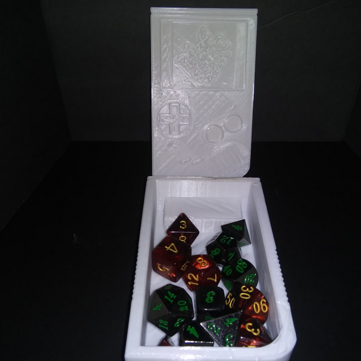 retro game boy style dice box image