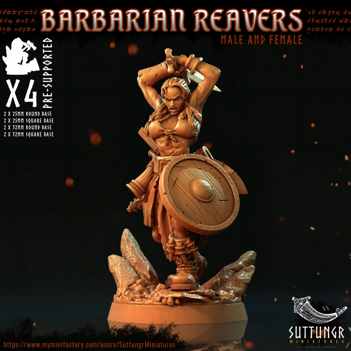Barbarian Reavers 32mm Pre-Supported image