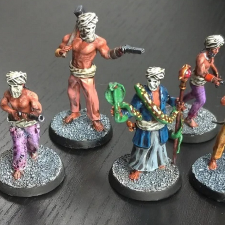 3D Printable Cthulhu Kali cult Thuggee cultists by rob haas