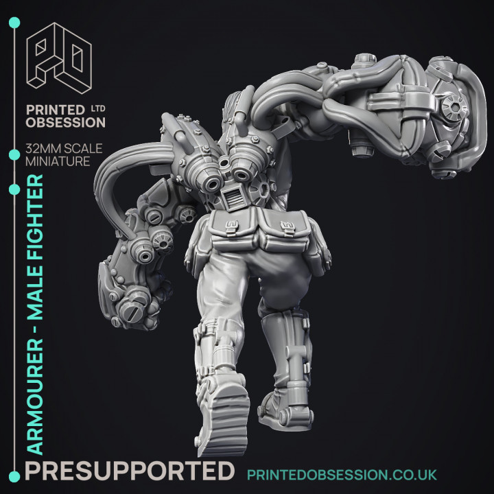 Artificer - Armourer - Male fighter - PRESUPPORTED - 32mm Scale image
