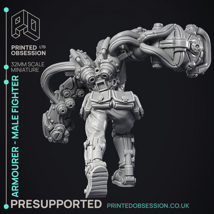 Artificer - Armourer - Male fighter - PRESUPPORTED - 32mm Scale