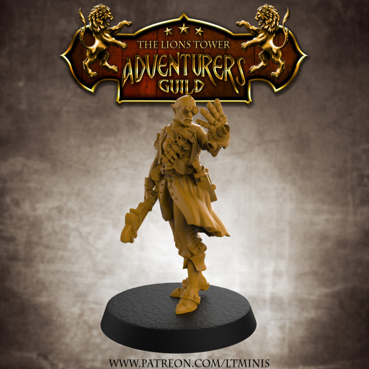 Adventurers Guild - LEVEL UP! Artificer Female (32mm scale modular Miniature) - set of 3 figures image