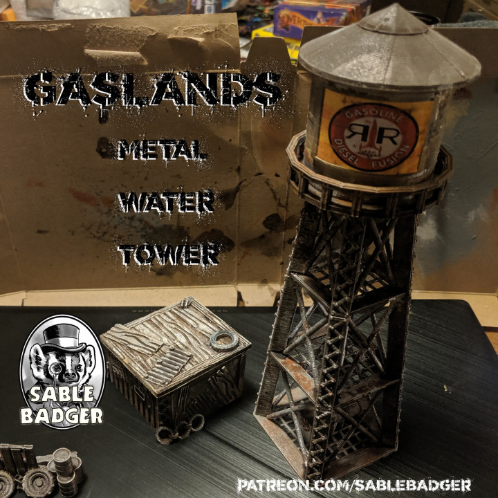 Gaslands Terrain - Tall Metal Water Tower image