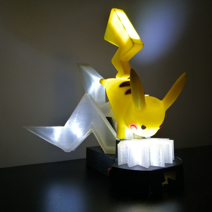 3D Printable Lighting plate for pikachu lamp by Ray Jizza