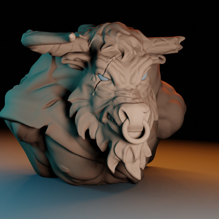 3d Printable Minotaur Bust By Ogareg Miniatures