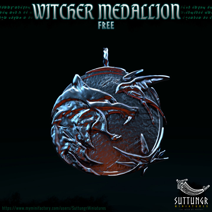 Witcher Medallion - Free Pre-Supported image