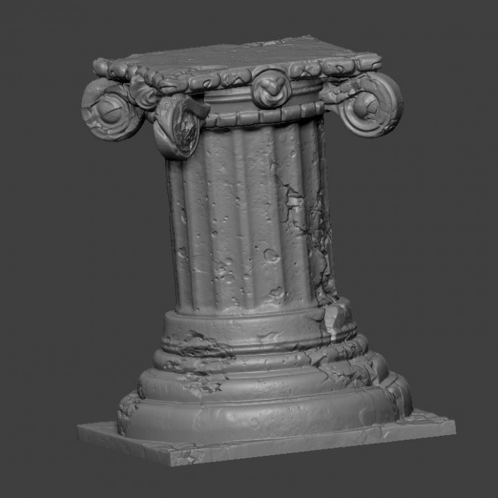 Ancient Pillar - Decorative Plinth for Terrain or Mini base image