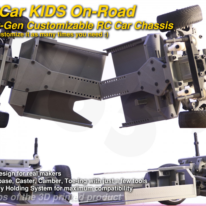 MyRCCar KIDS On-Road, 1/10 Next-Gen Customizable RC Car Chassis image