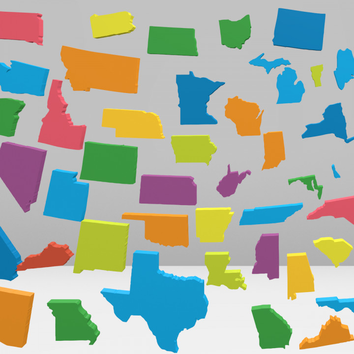 United States of America 3D Map 3D model image