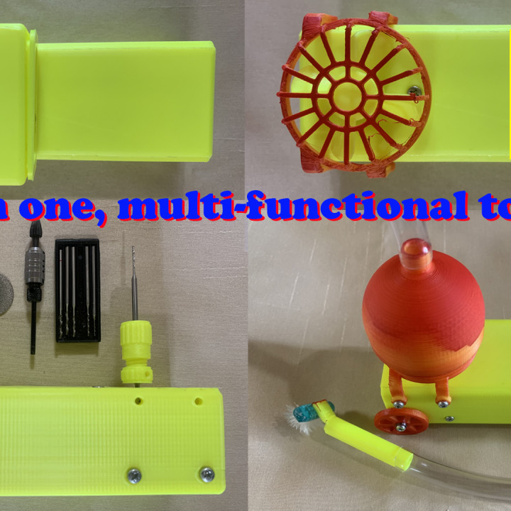 portable hair cutter and multi-functional tool kit using 3D printer, all in one image