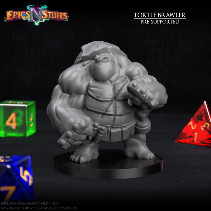 Tortle Brawler Miniature - Pre-Supported's Cover