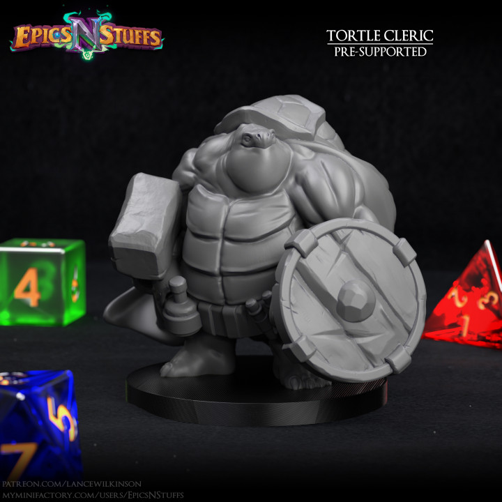 Tortle Cleric Miniature - Pre-Supported's Cover