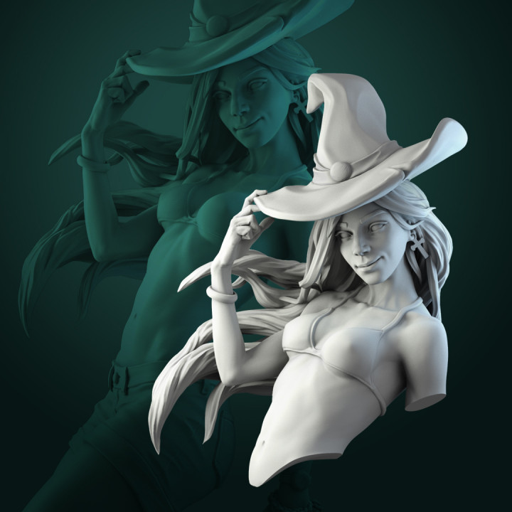 Anita the Young Witch bust pre-supported image