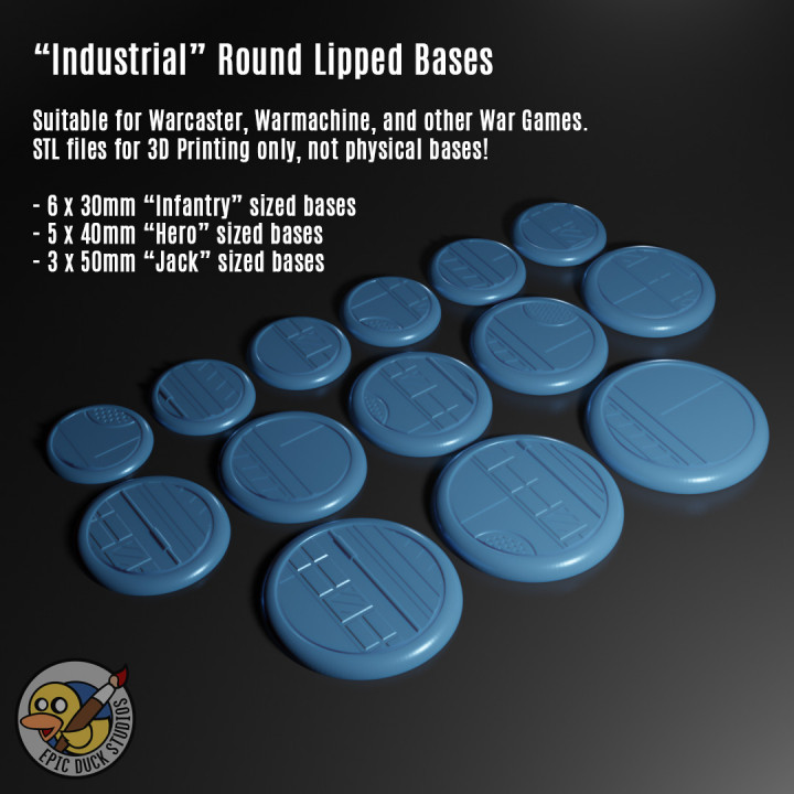 Industrial / Sci-Fi Miniature Bases for Warcaster / Warmachine etc - Assorted Sizes image