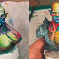 Picture of print of Orc Bust w/ Custom Plinth (Presupported)