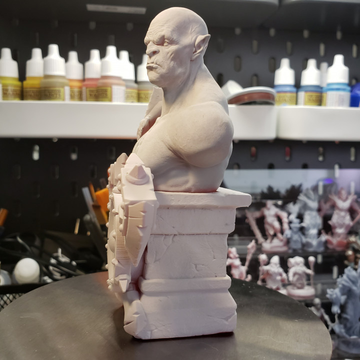 Orc Bust w/ Custom Plinth (Presupported) image