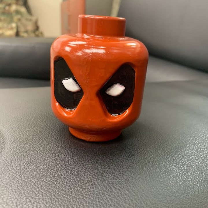 3D Print of LEGO Deadpool Head by NoobyDimensions