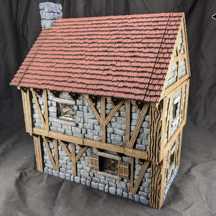 3D Printable Buildings: Stone Brick Cottage by Devon Jones