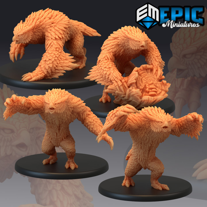 3D Printable Owlbear Set / Forest Beast / Owl Bear Hybrid Collection by ...