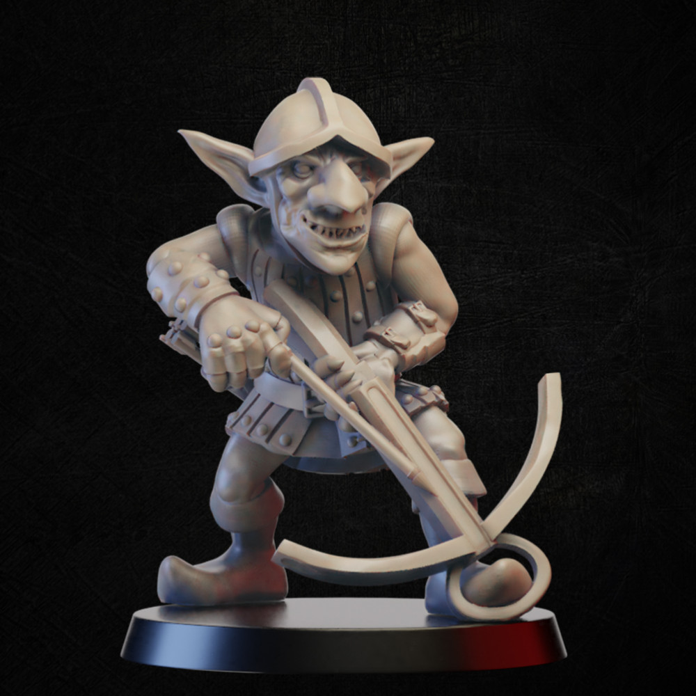 3D Printable Goblin with crossbow by Stanislav Kuznetsov, image size:1000x1000