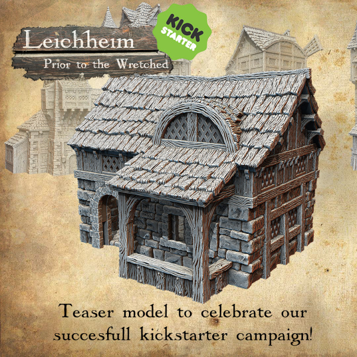 Leichheim kickstarter Teaser model Medieval citizen's building image