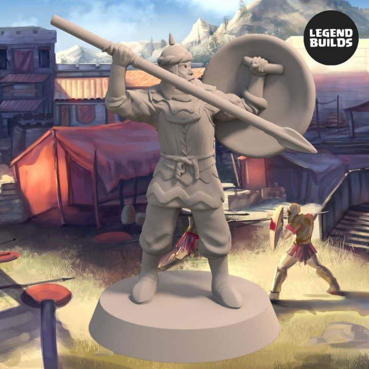 Empire of Jagrad Soldier with Spear - Pose 1 – 3D printable miniature – STL file image
