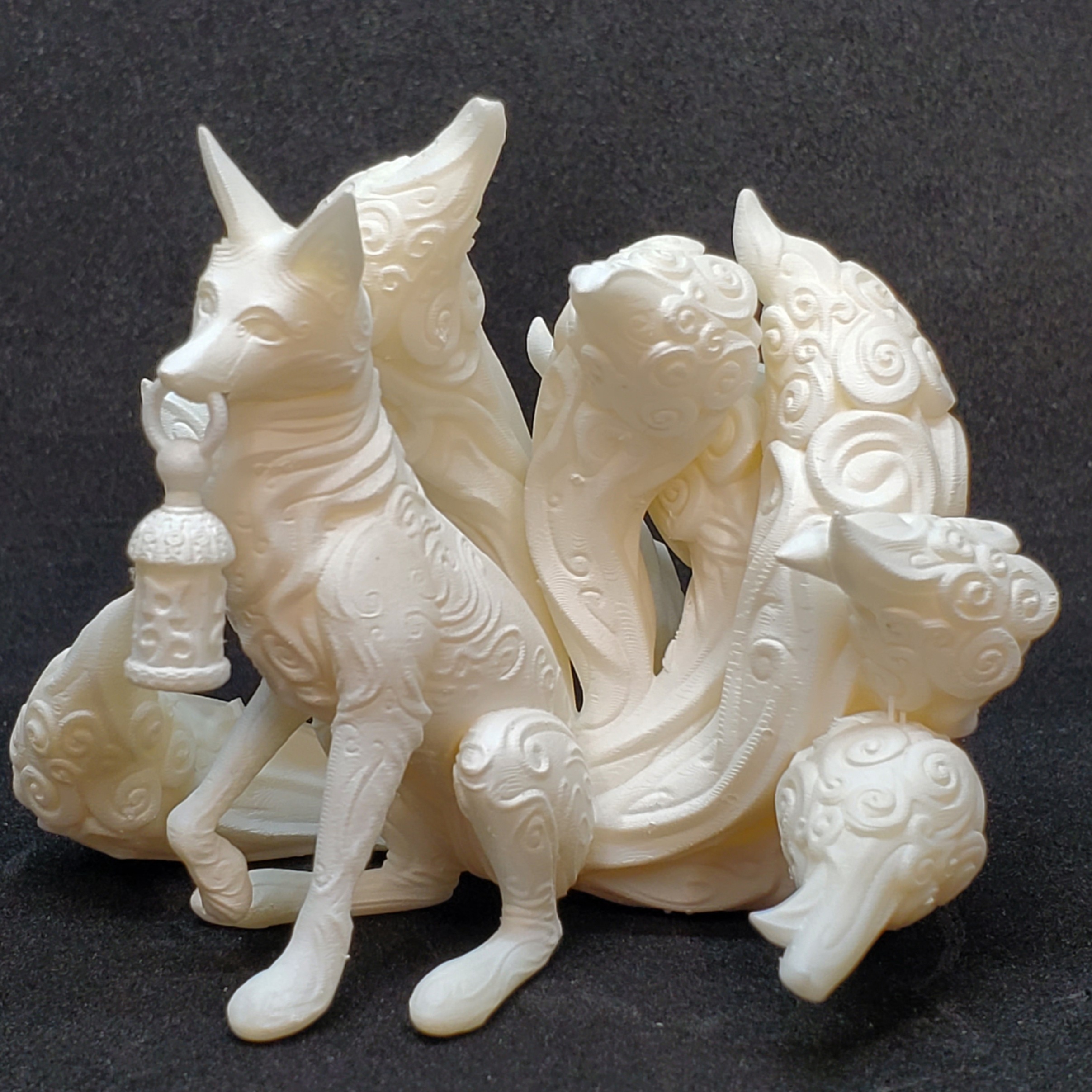 3D Print of Kitsune - 9 tailed fox Miniature by rubisdracos