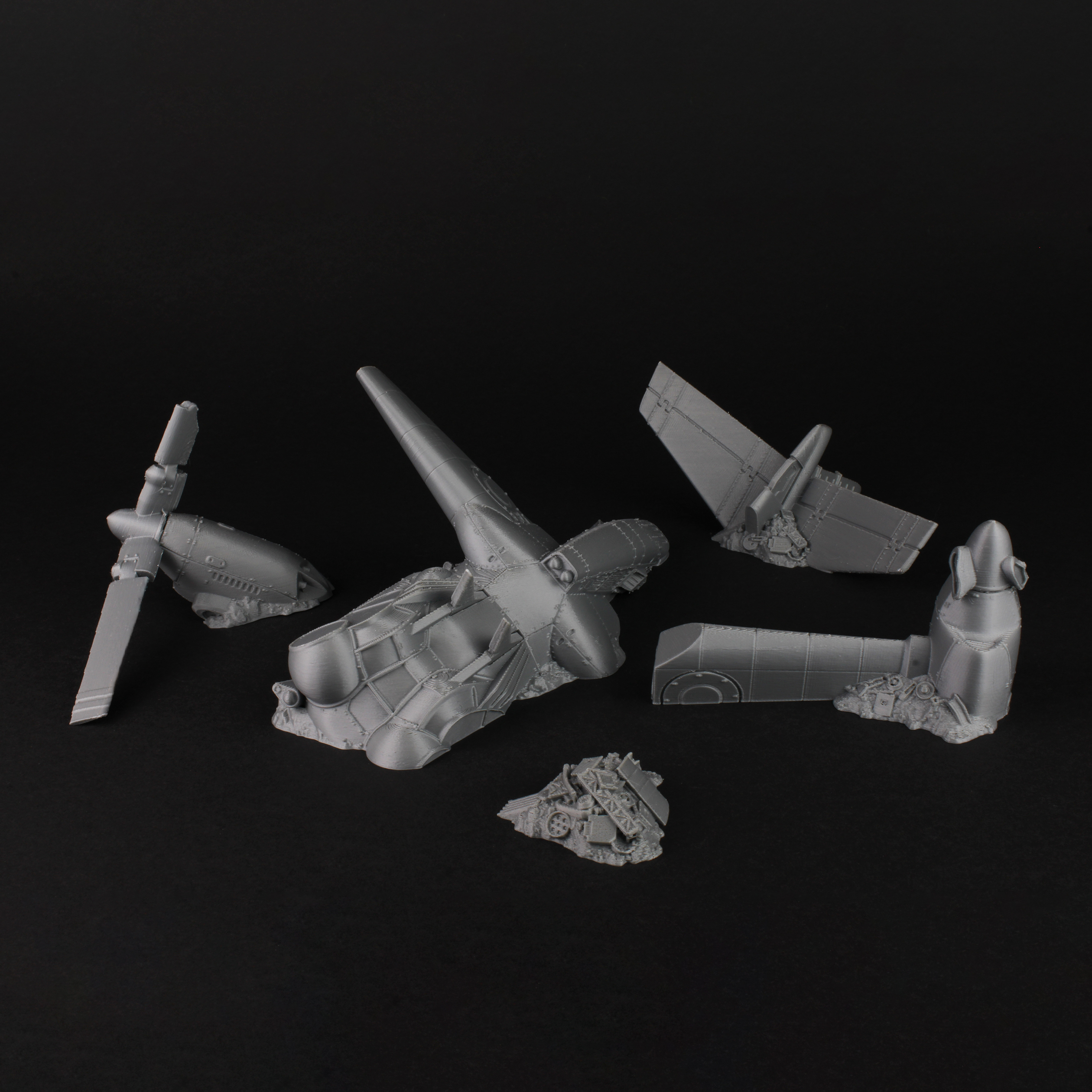 3D Print of Vertibird Wreckage - Terrain Expansion - Fallout