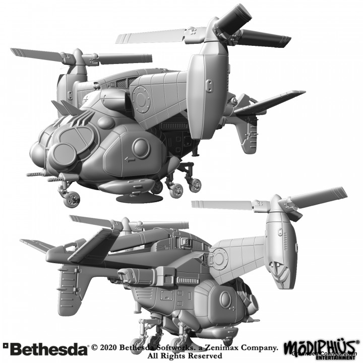 3d printable vertibird terrain expansion fallout wasteland warfare