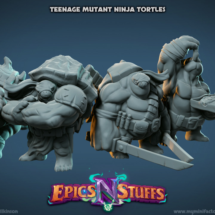 Teenage Mutant Ninja Tortle miniatures bundle - Pre-Supported image