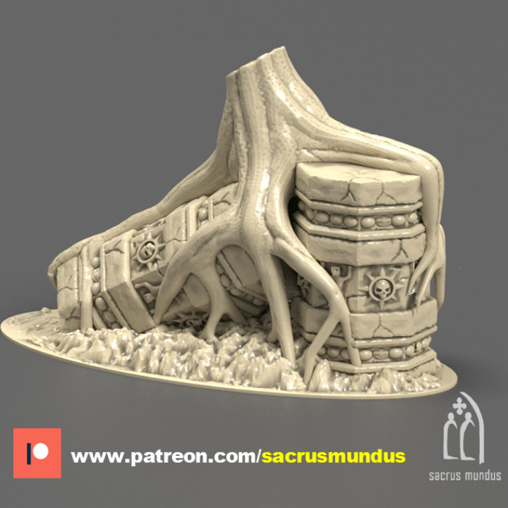 The Remains of Quyllur-Huasi. Ancient Alien. Temple, Ruins, Stellargates and Round Bases. 3d Printing Designs. Terrain and Scenery for Wargames image