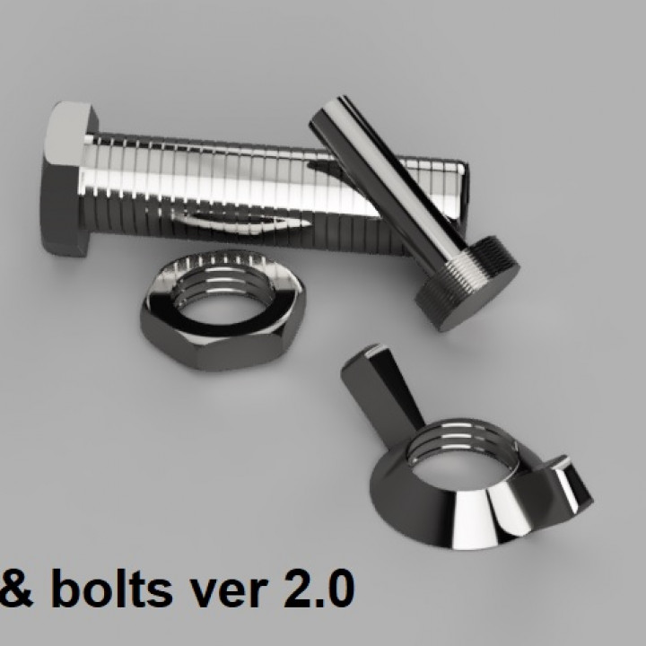 3D Printable Fusion 360 parametric bolts and nuts by Cornel Tutui