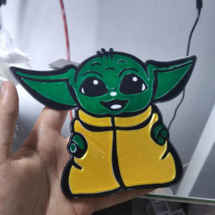 Baby Yoda 4 colors in one layer. image
