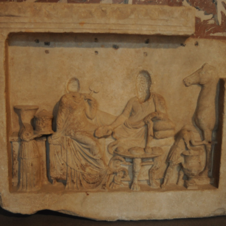 Stela of funerary banquet: "Banquet of Attalos" image