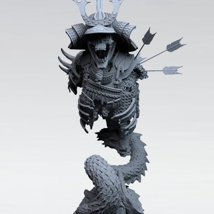 3D Printable BUST SAITO BENKEI THE STANDING DEATH + PERSONAL STAND