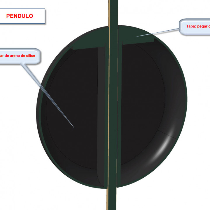 Pendulum clock printed in 3D image
