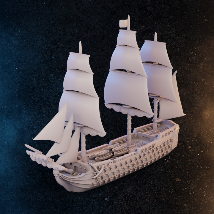 3D Printable 1st Rate Ship of the Line by Productions Diratia